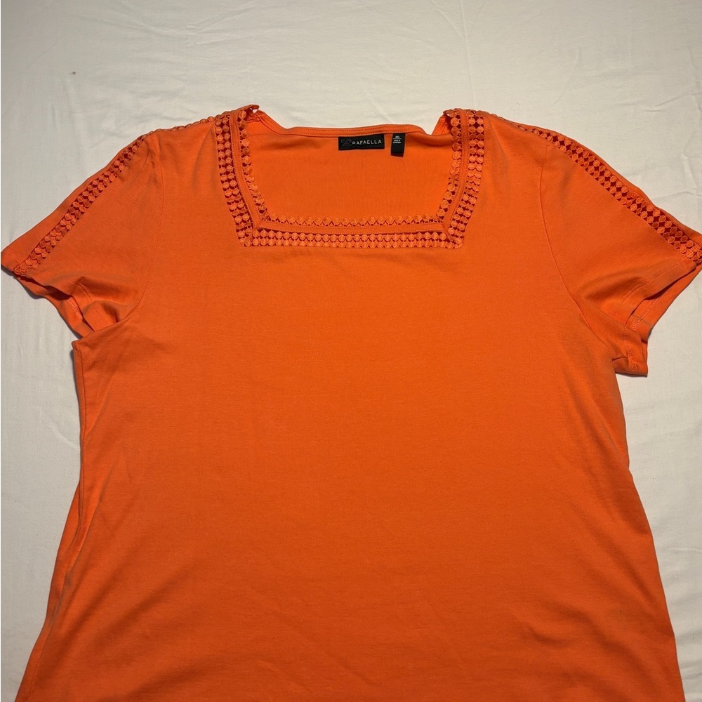 Rafaella Orange Short Sleeve Top